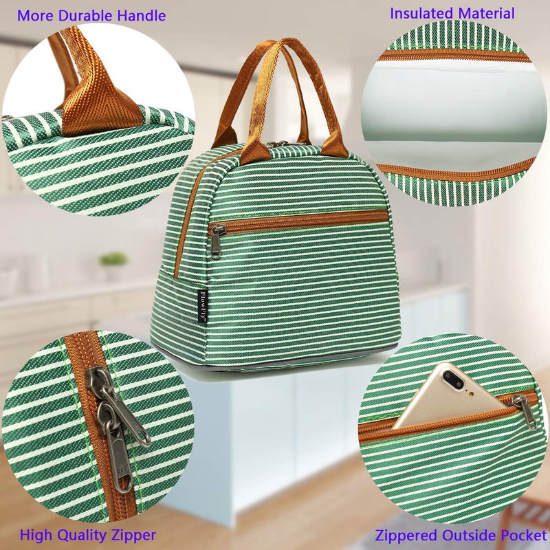 FlowFly Insulated Lunch Cooler Bag - Tote Bag Organizer for Women/Men, Green - Image 5